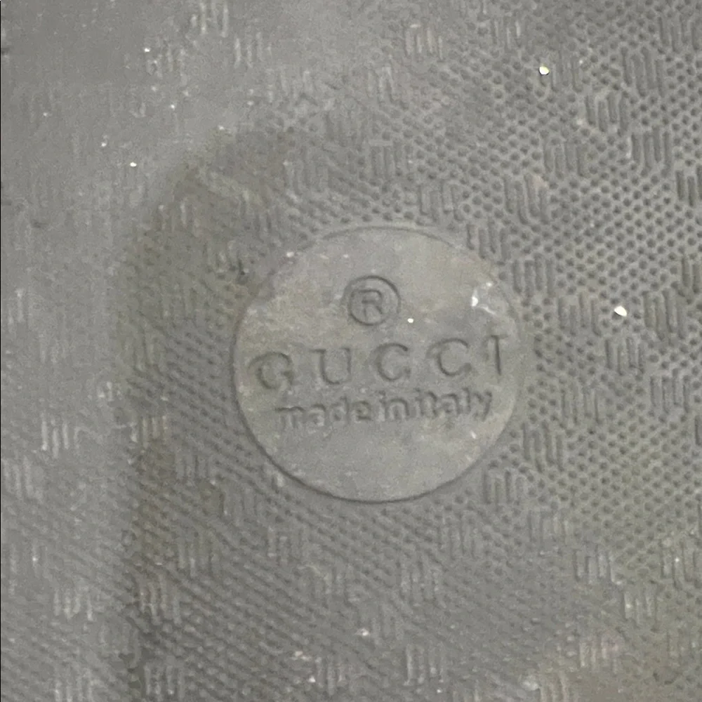 Gucci Black Embossed Slide Sandals
